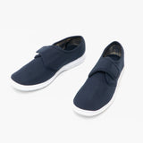 Scimitar ELIOT Mens Padded Casual Velcro Shoes Navy Blue Denim