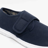 Scimitar ELIOT Mens Padded Casual Velcro Shoes Navy Blue Denim