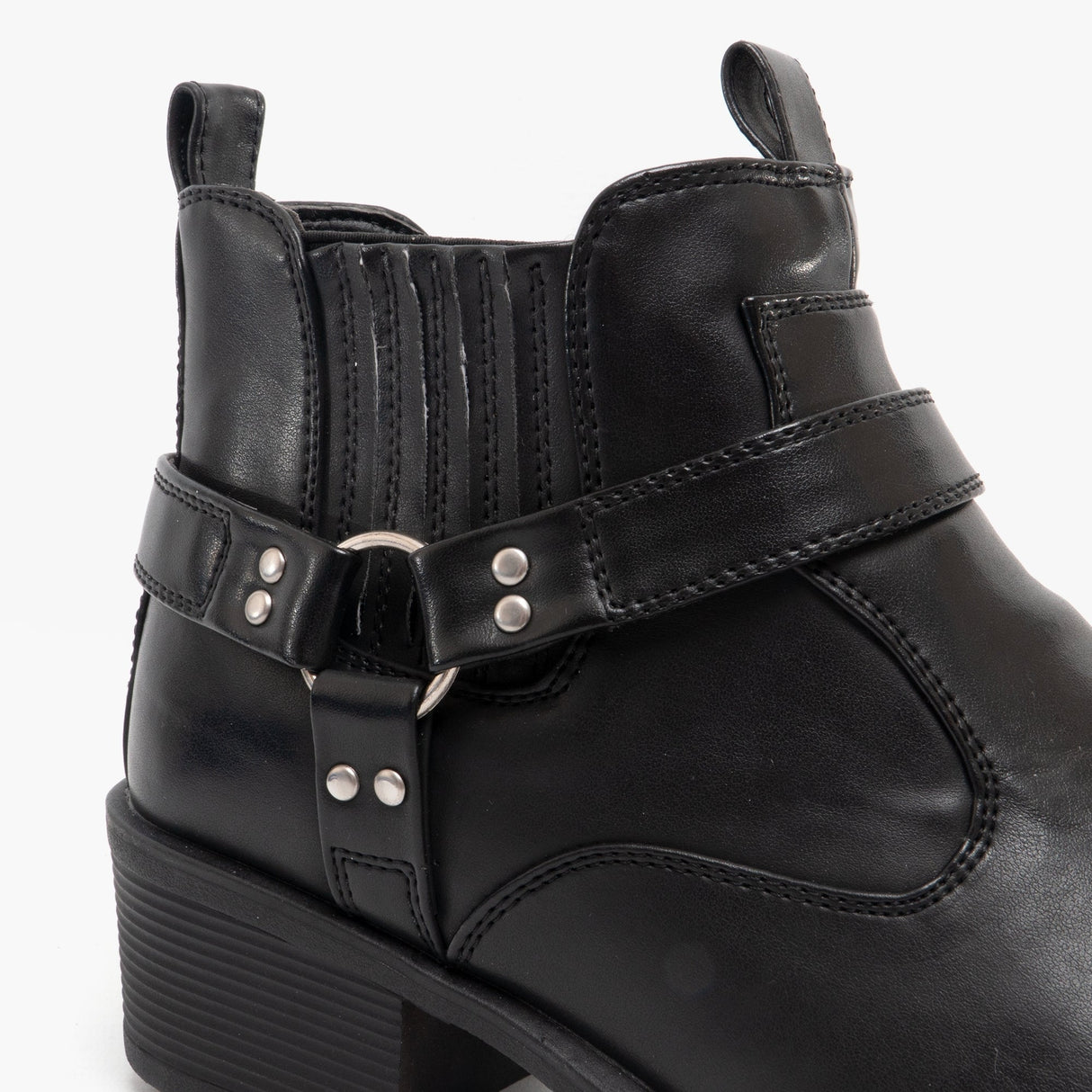 US Brass EASTWOOD Mens Harness Ankle Cowboy Boots Black