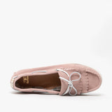 Barbour KLARA Womens Suede Fringe Loafers Pink
