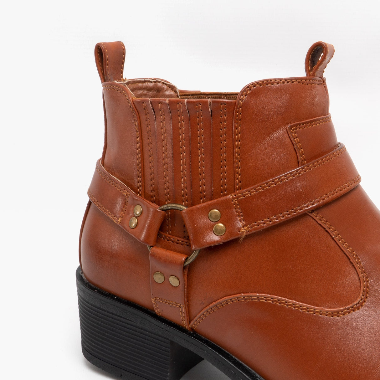 US Brass EASTWOOD Mens Harness Ankle Cowboy Boots Tan