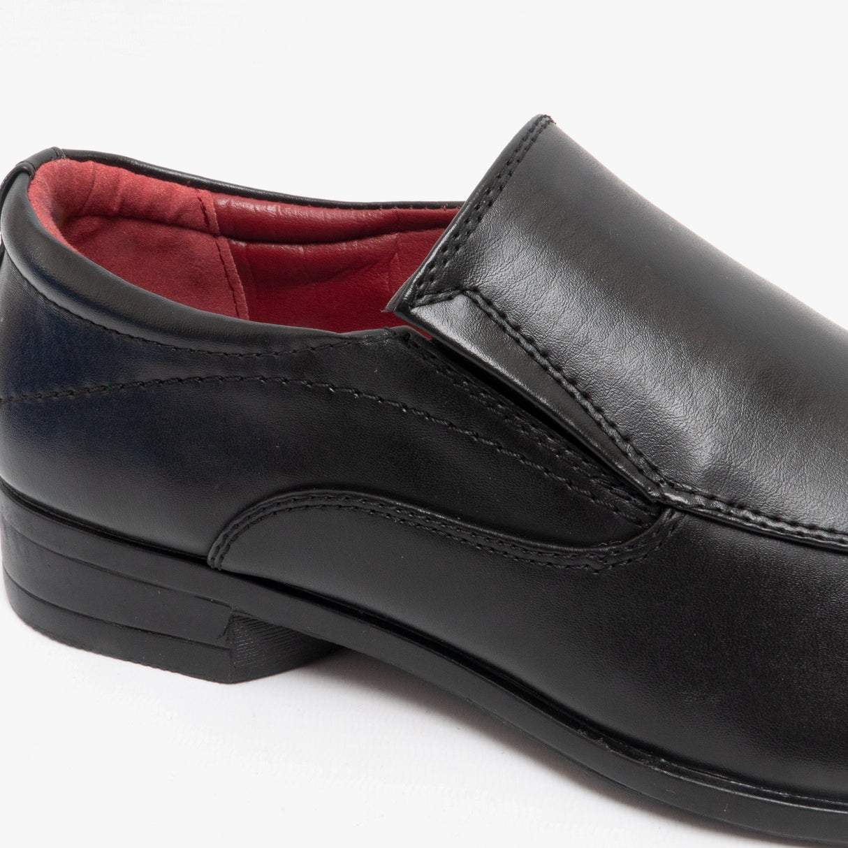 US Brass RAVEN Mens Faux Leather Slip On Shoes Black