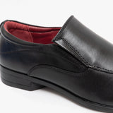 US Brass RAVEN Mens Faux Leather Slip On Shoes Black