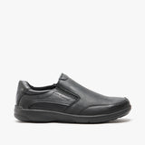 Hush Puppies AARON Mens Leather Slip On Shoes Black