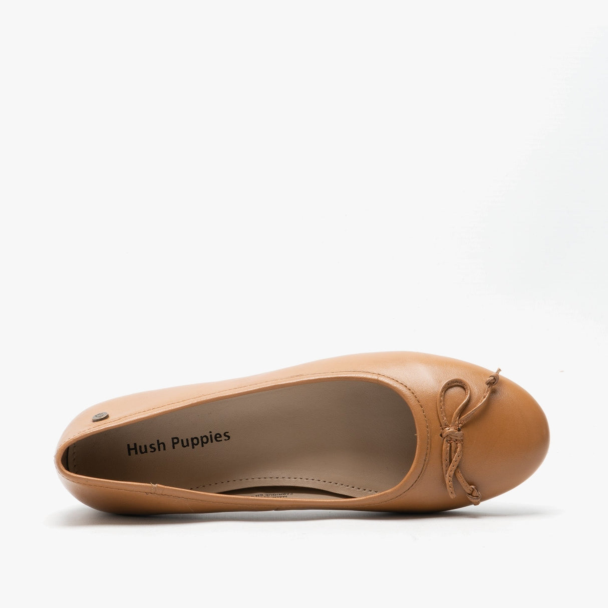 Hush Puppies NAOMI Womens Leather Ballerina Pumps Tan