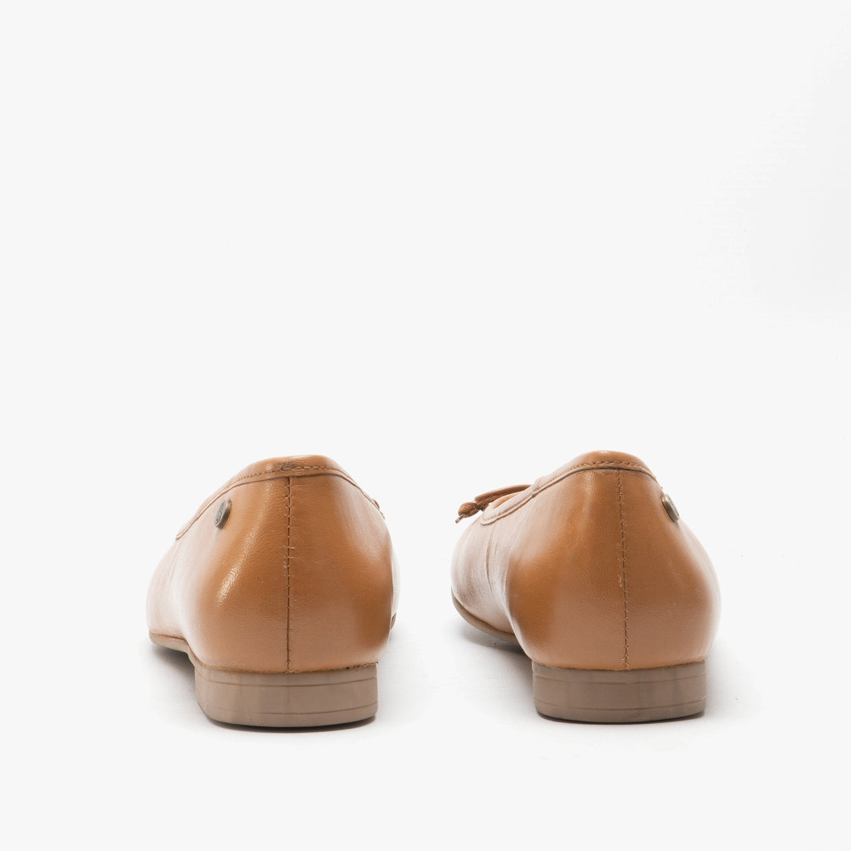 Hush Puppies NAOMI Womens Leather Ballerina Pumps Tan