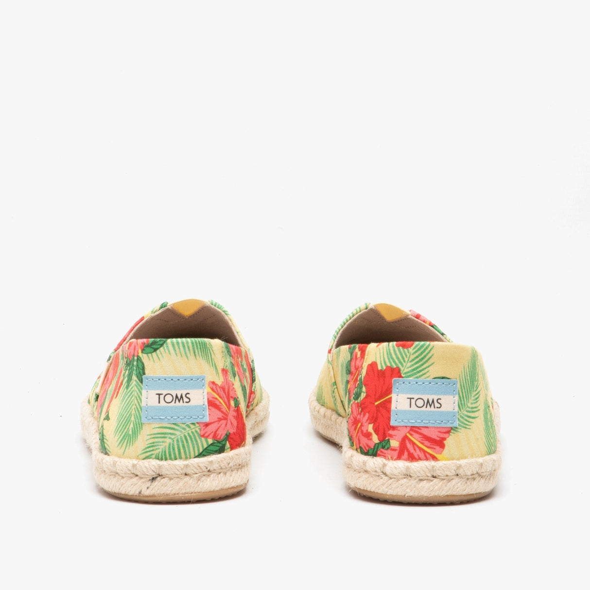 TOMS ALPARGATA ROPE Womens Canvas Shoes Yellow Hibiscus