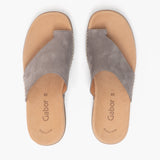 Gabor LANZAROTE Womens Leather Mule Sandals Smoke