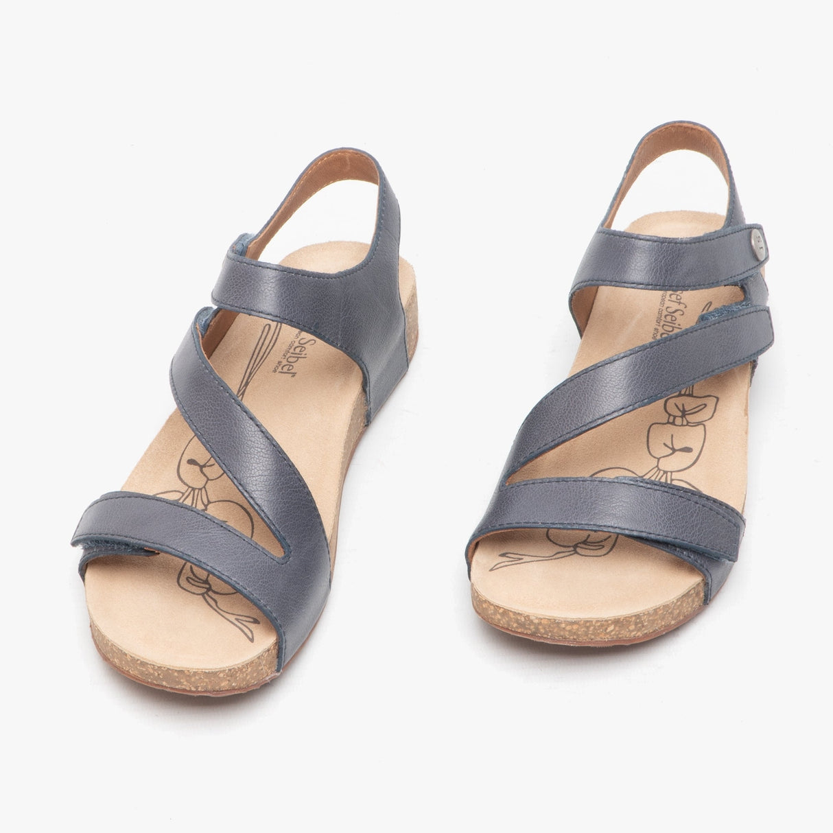 Josef Seibel TONGA 25 Womens Leather Touch Fasten Sandals Jeans