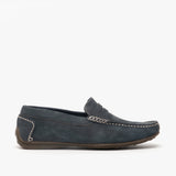 Hush Puppies ROSCOE Mens Nubuck Loafers Navy
