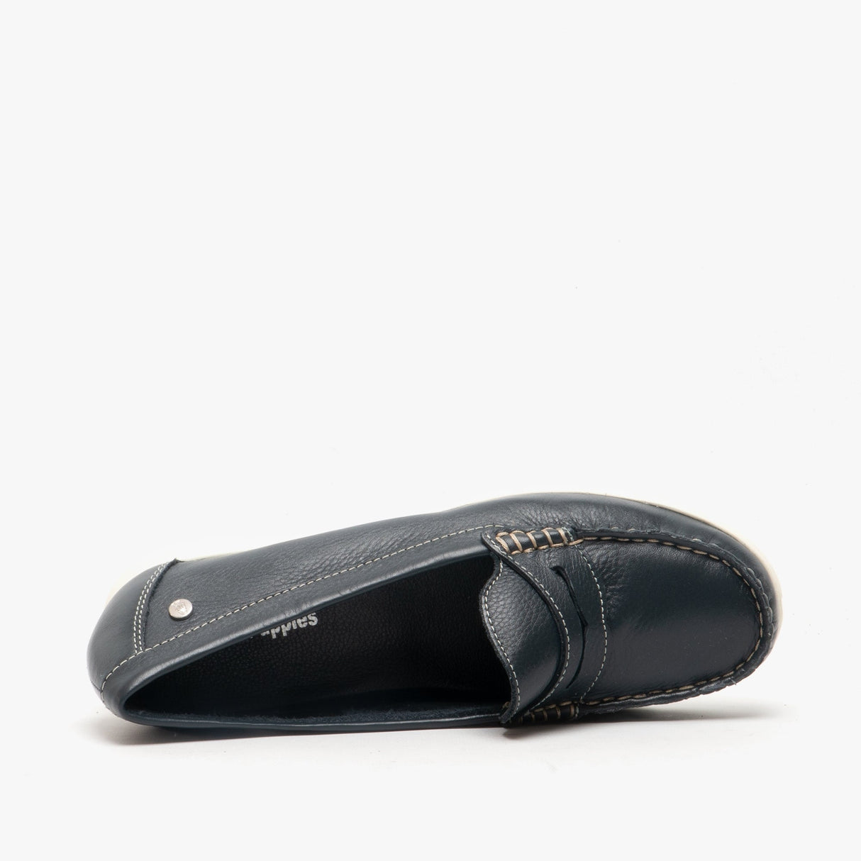 Hush Puppies PAIGE Womens Leather Loafers Navy