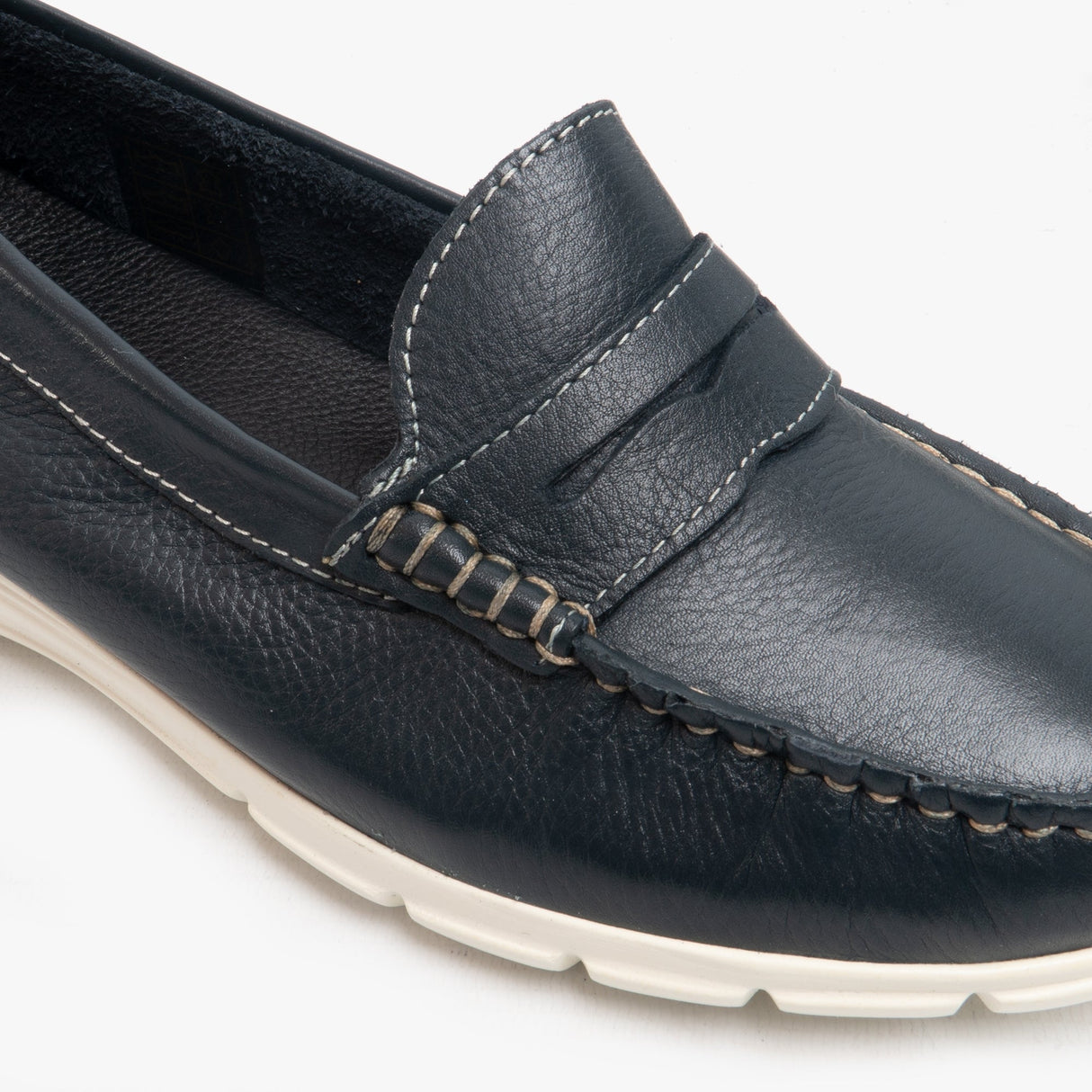 Hush Puppies PAIGE Womens Leather Loafers Navy
