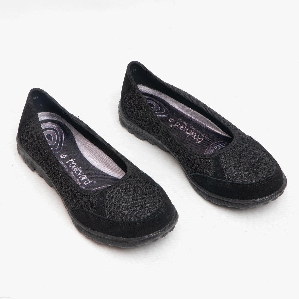 Boulevard L9548A Womens Memory Foam Slip On Trainers Black