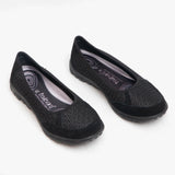 Boulevard L9548A Womens Memory Foam Slip On Trainers Black