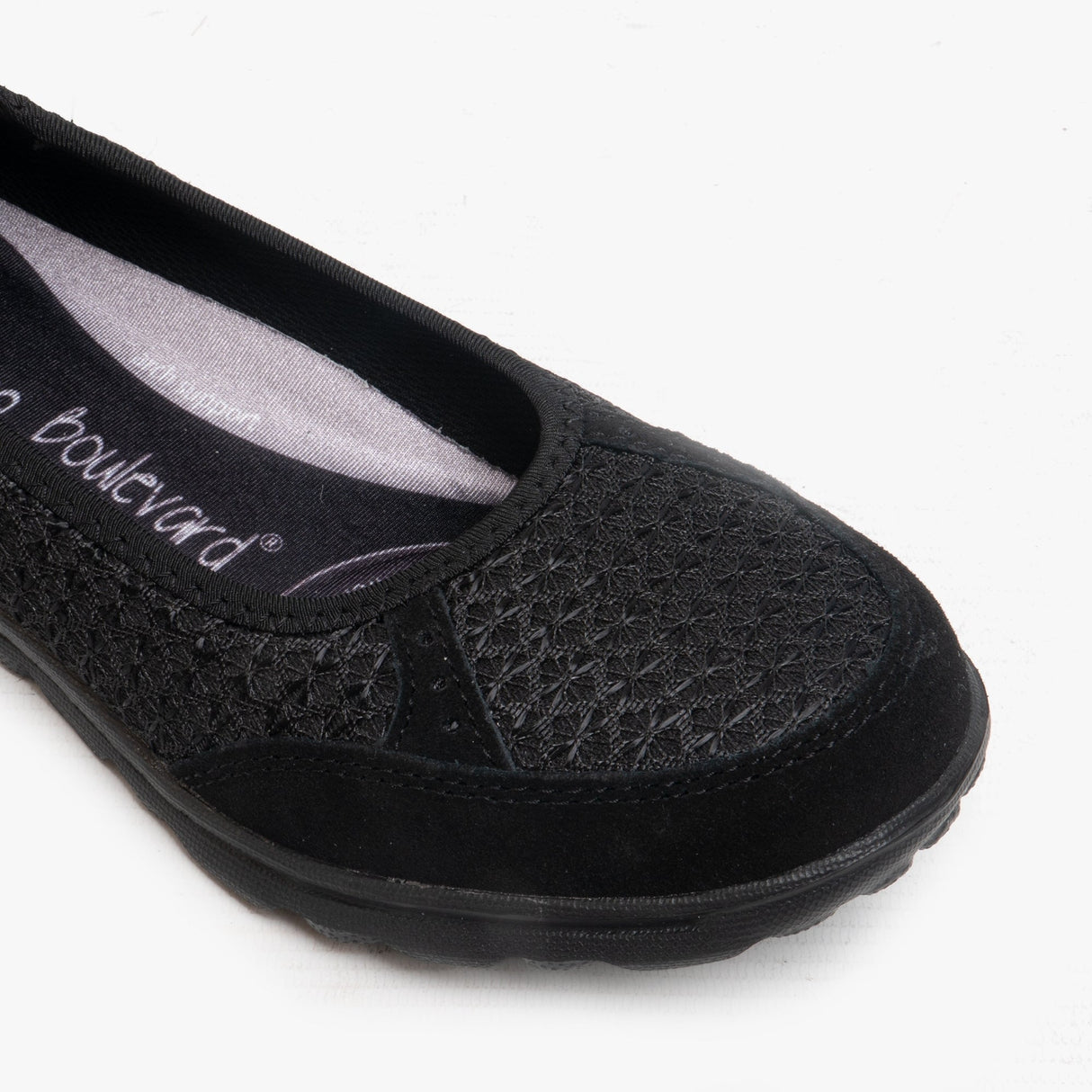 Boulevard L9548A Womens Memory Foam Slip On Trainers Black