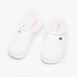 DEK ANGIE Womens Leather Mule Clogs Sandals White