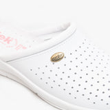 DEK ANGIE Womens Leather Mule Clogs Sandals White