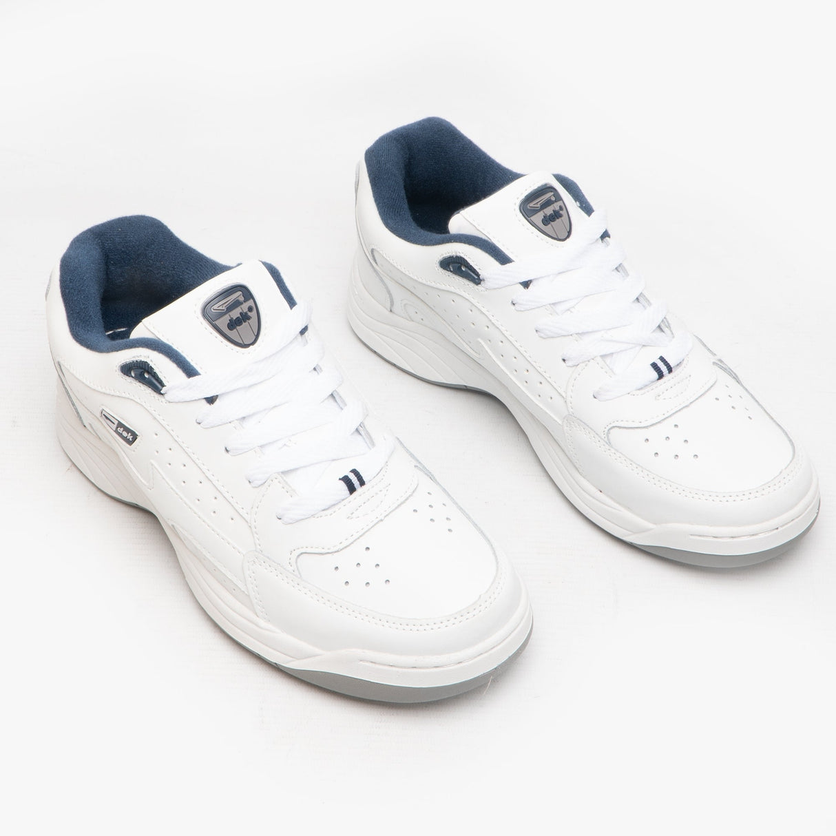 DEK ORLEANS Mens Coated Leather Trainers White