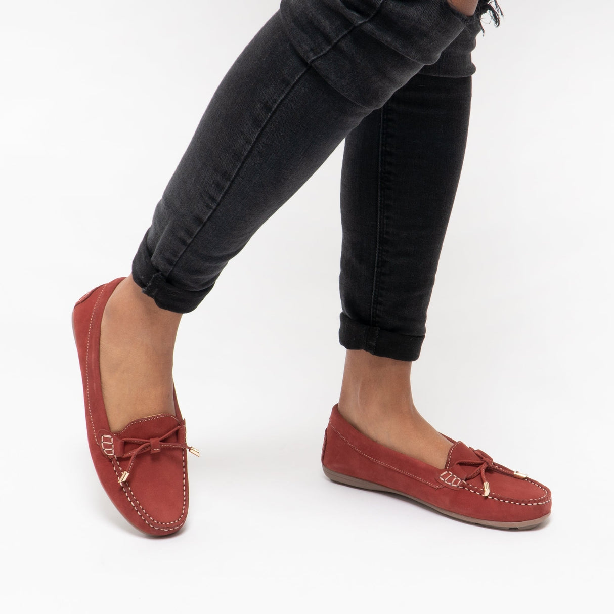 Hush Puppies MAGGIE Womens Nubuck Loafers Red