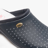 DEK ANGIE Womens Leather Mule Clogs Sandals Navy