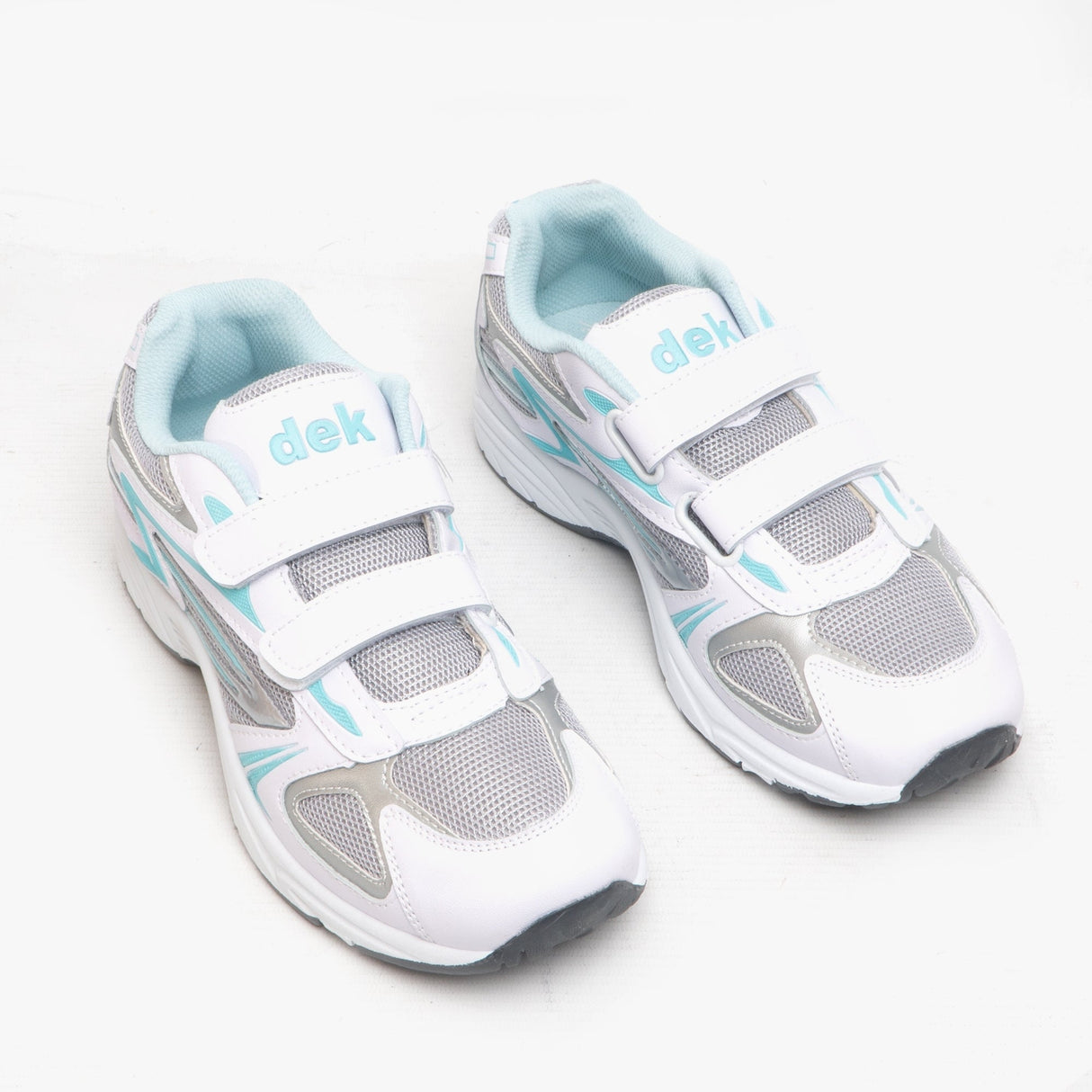 DEK MOON Womens Velcro Gym Running Trainers White/Blue