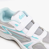 DEK MOON Womens Velcro Gym Running Trainers White/Blue