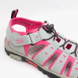PDQ SASHA Womens Toggle & Velcro Summer Trail Sandals Grey/Fuchsia