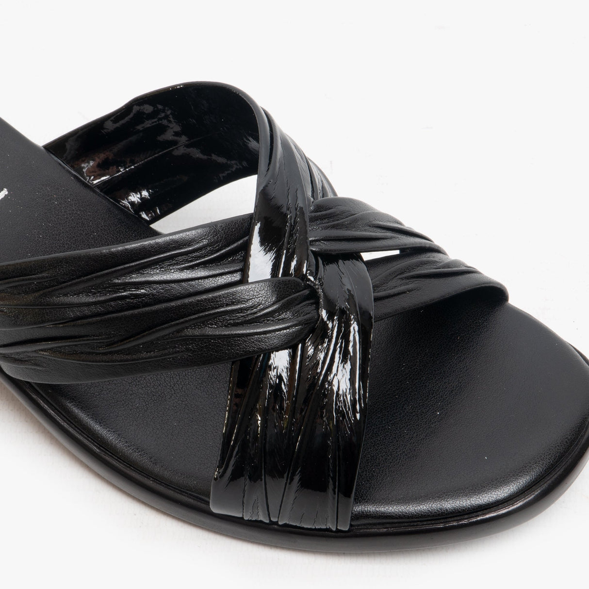 Boulevard KALEIGH Womens Heeled Slip On Patent Mule Sandals Black