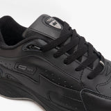 DEK ORLEANS Mens Coated Leather Trainers Black