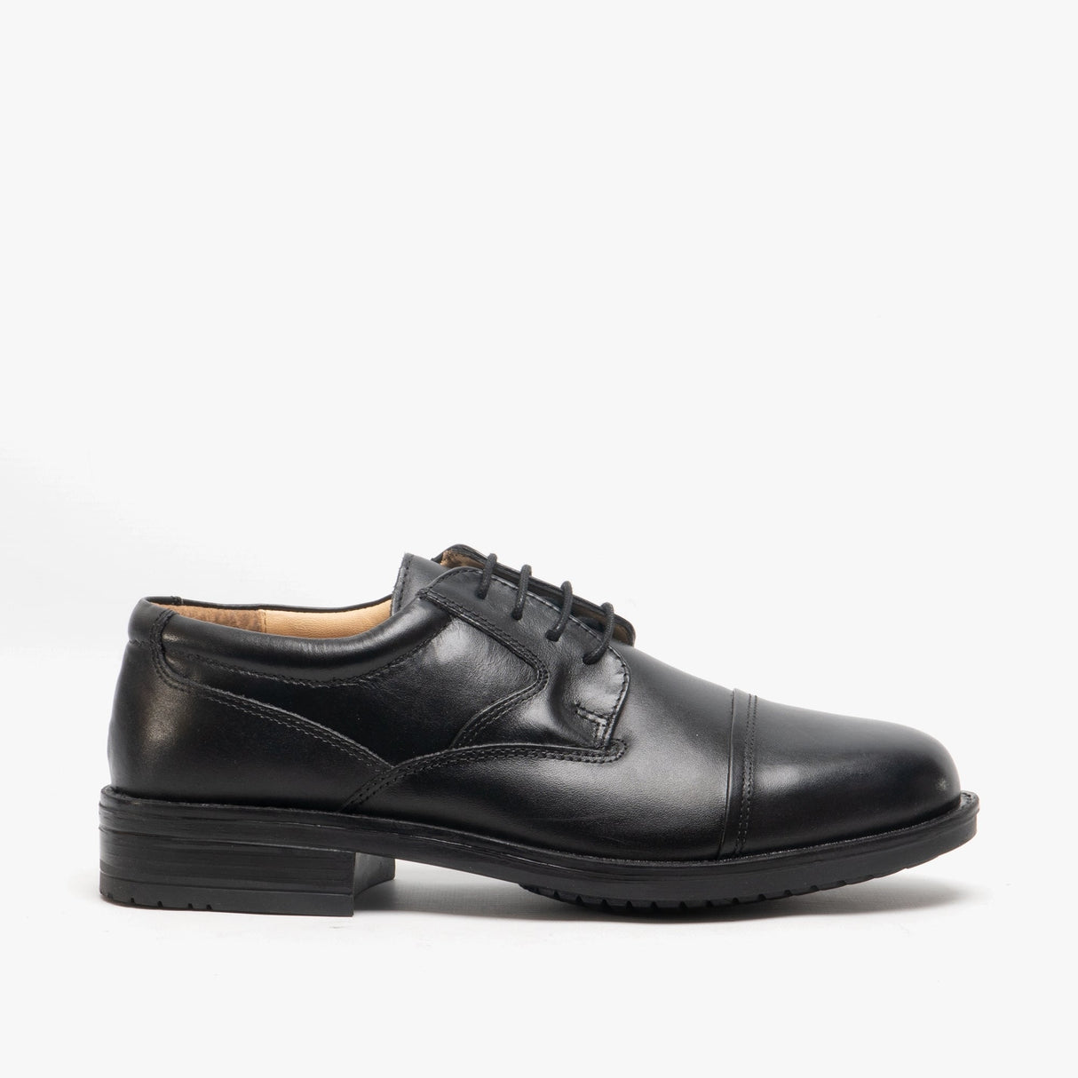 Roamers BARRETT Mens Leather Full Fit Capped Brogue Shoes Black