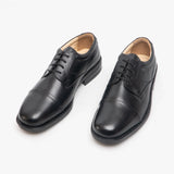 Roamers BARRETT Mens Leather Full Fit Capped Brogue Shoes Black