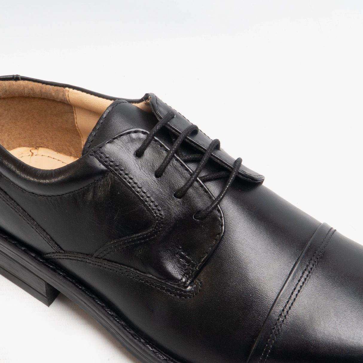 Roamers BARRETT Mens Leather Full Fit Capped Brogue Shoes Black