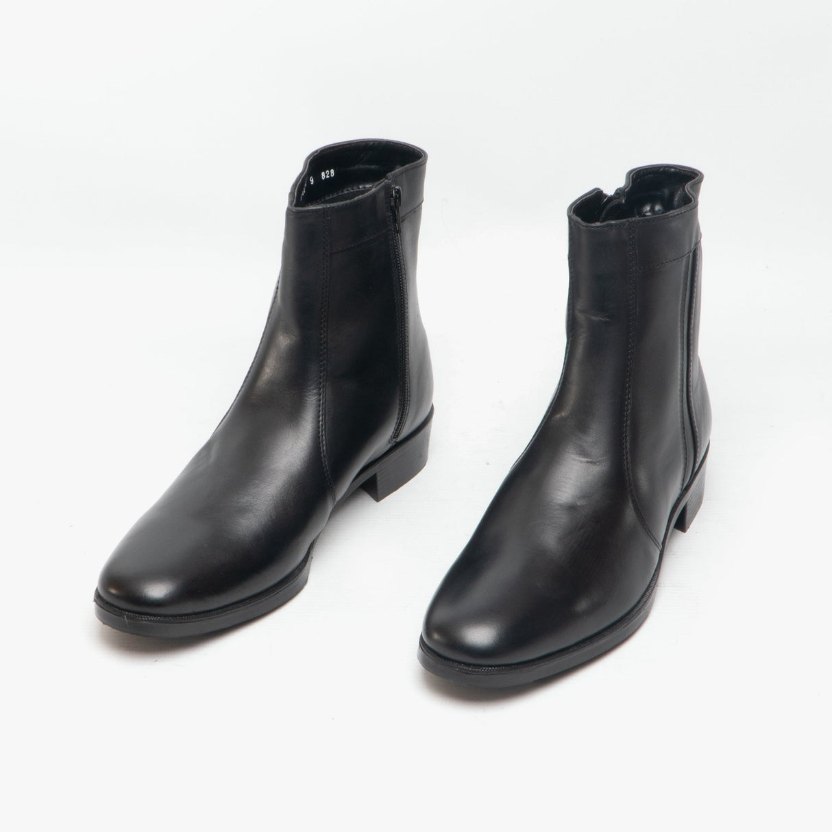 Scimitar RILEY Mens Leather Cuban Heel Boots Black