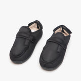 Zedzzz JOSH Mens Super Wide Touch Fasten Slippers Black