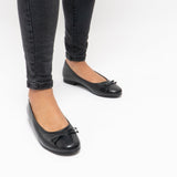 Hush Puppies NAOMI Womens Leather Ballerina Pumps Black