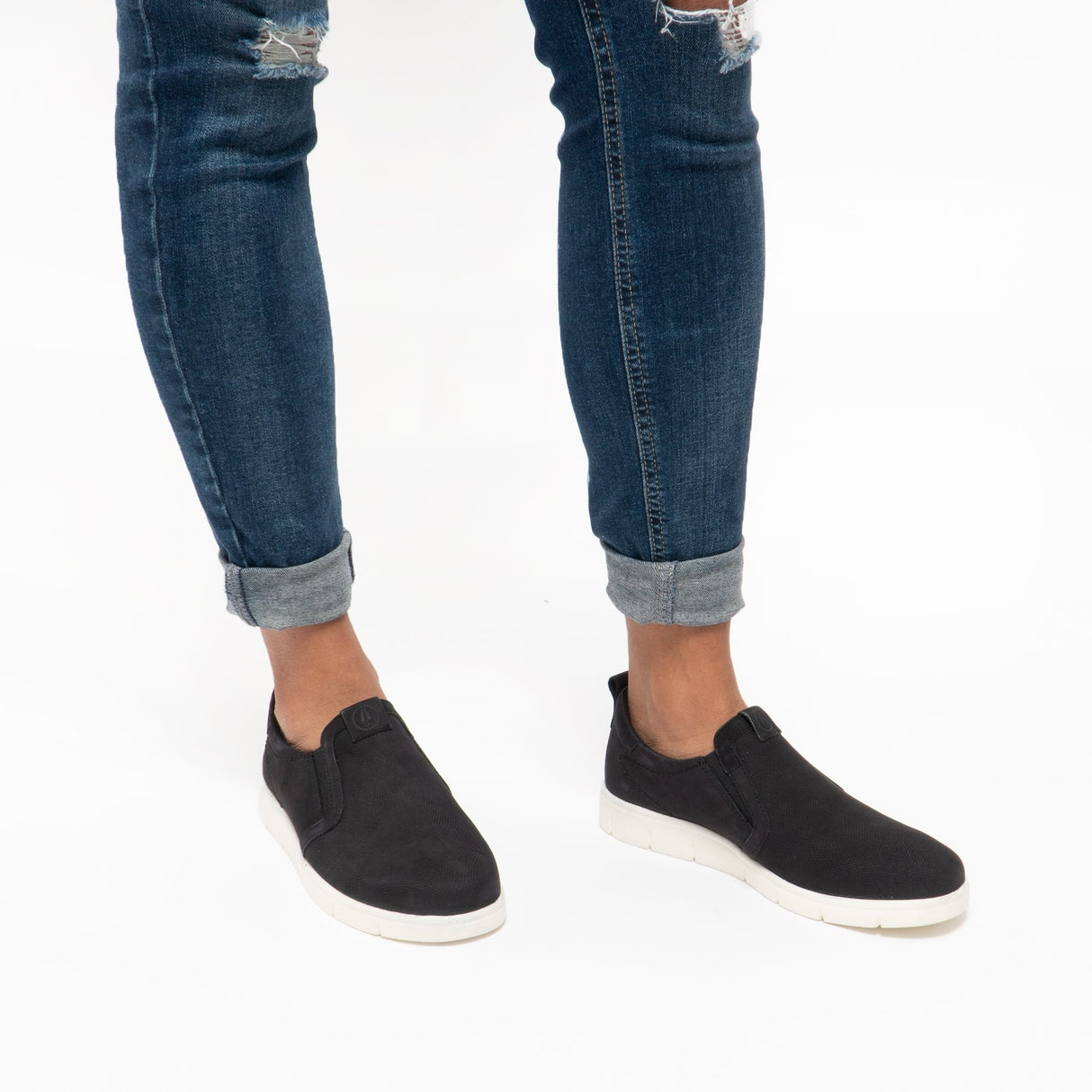 Hush Puppies LUMI Womens Nubuck Slip On Shoes Black