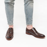 Base London CAST Mens Leather Brogue Shoes Brown