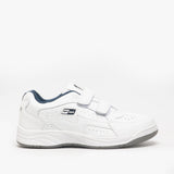 DEK ARIZONA Mens Leather Twin Velcro Trainers White