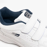 DEK ARIZONA Mens Leather Twin Velcro Trainers White