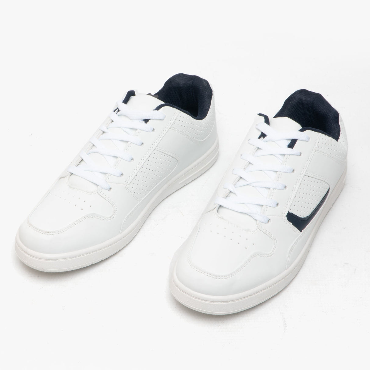 DEK EUSTON Mens Lace Up Trainers White/Navy Blue
