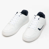 DEK EUSTON Mens Lace Up Trainers White/Navy Blue