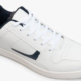 DEK EUSTON Mens Lace Up Trainers White/Navy Blue
