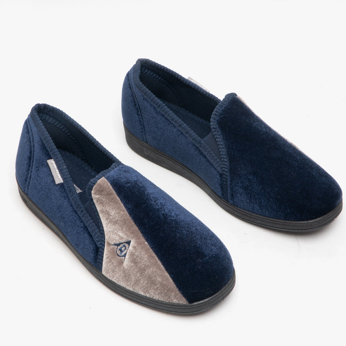 Dunlop WINSTON Mens Full Slippers Navy/Grey