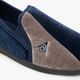 Dunlop WINSTON Mens Full Slippers Navy/Grey