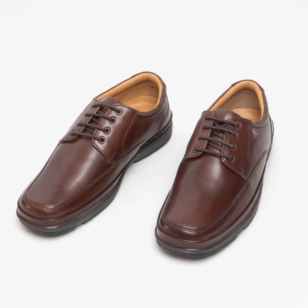 Roamers PERCY Mens Wide Fit Leather Smart Shoes Brown