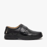 Roamers WALLACE Mens Burnished Leather Wide Fit Casual Shoes Black