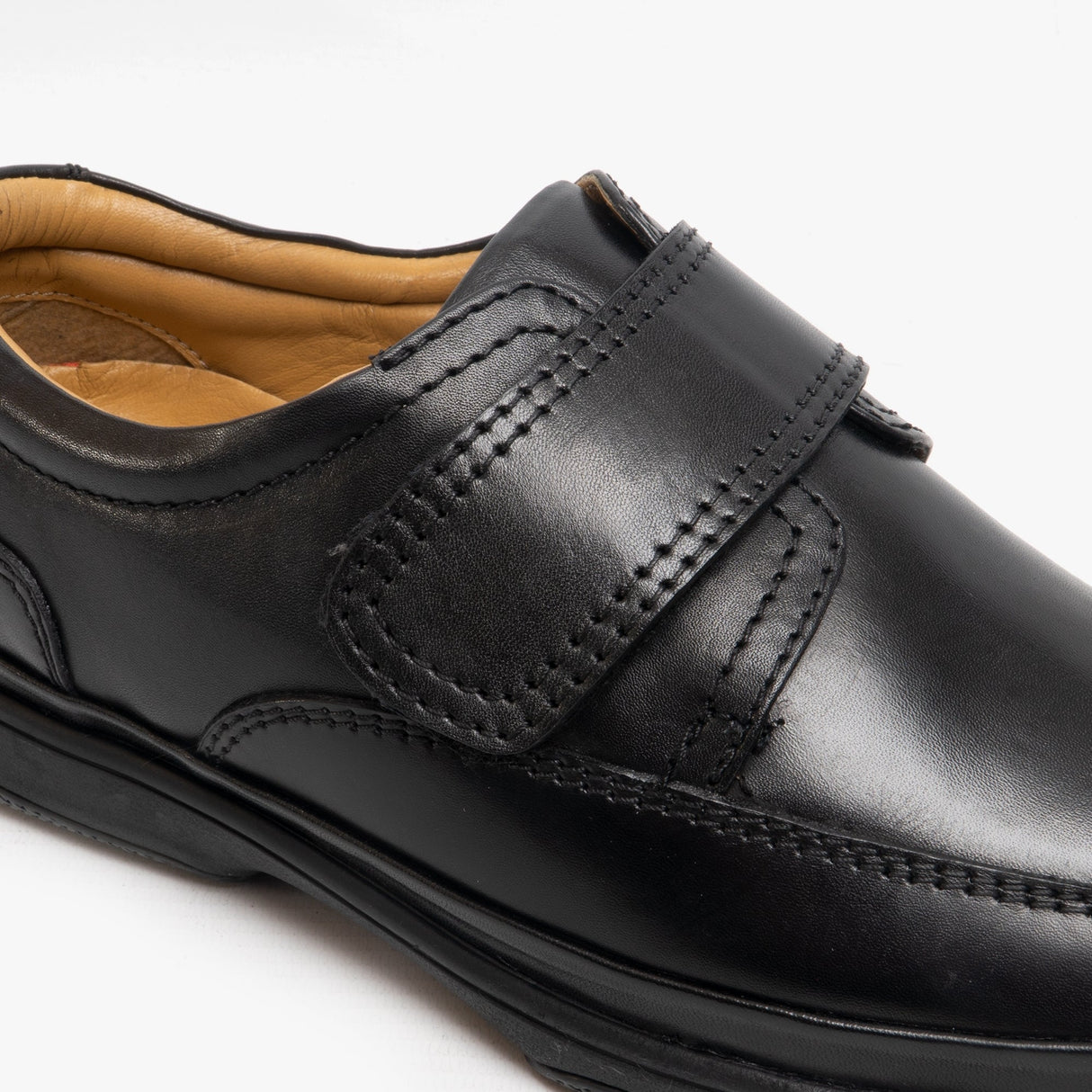 Roamers WALLACE Mens Burnished Leather Wide Fit Casual Shoes Black