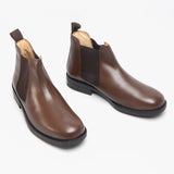 Roamers ARCHIE Mens Twin Gusset Padded Leather Chelsea Boots Brown