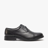 Roamers CLARK Mens Leather Fuller Fitting Capped Oxford Shoes Black