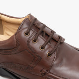 Roamers DYLAN Mens Leather Lace Up Apron Shoes Brown